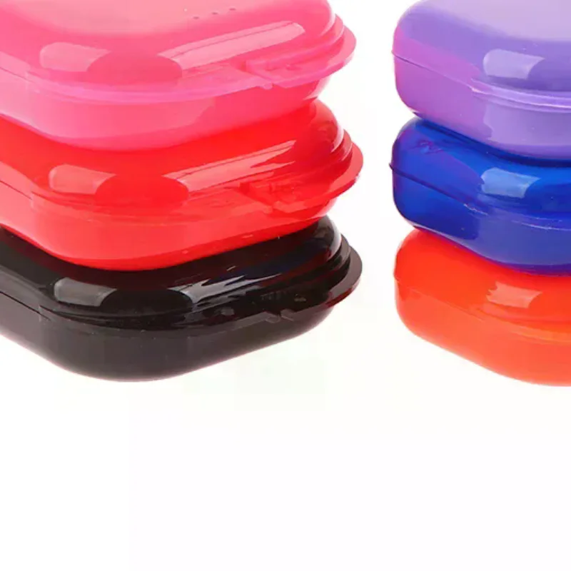 

Denture Storage Box Dental Retainer Mouth Guard Container Plastic Oral Hygiene Supplies Tray Dental Appliance Case