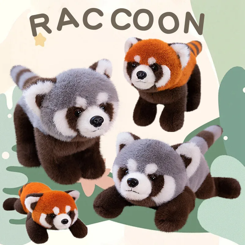 1Pc 45-60CM Stuffed Lovely Animal Raccoon Plush Toys Cute Orange Raccoon Bear Plushie Pillow Sofa Cushion Cartoon Birthday Gift