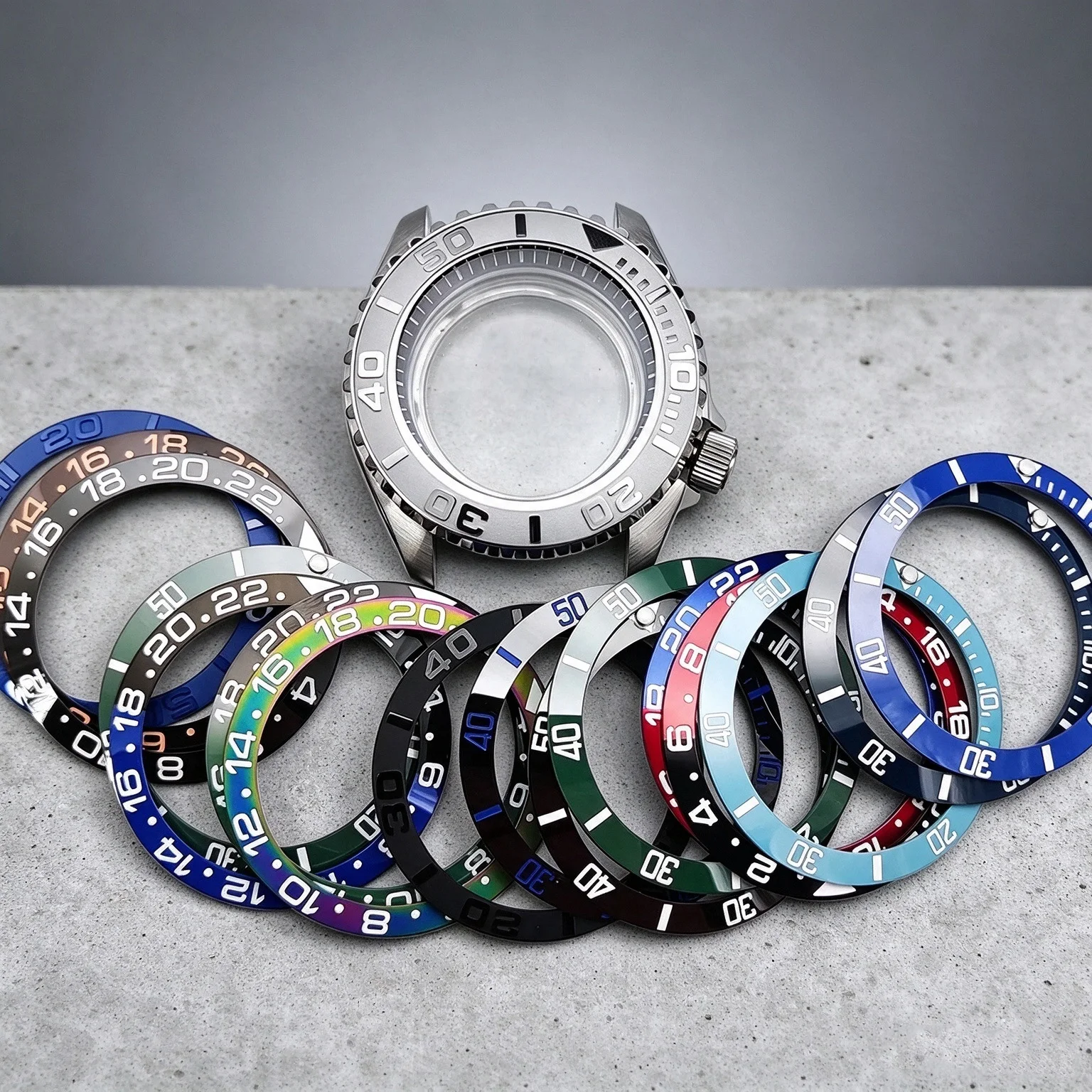 42mm Diver Watch Case & Bezel Fit NH35 Movement Double Layer Sapphire Crystal Sport Replacement Watch Accessories