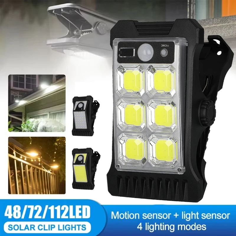 

Многофункциональный солнечный светильник с зажимом, уличный портативный водонепроницаемый сенсорный светильник, лампа для двора, сада, патио, дома, кемпинга, настенные светильники