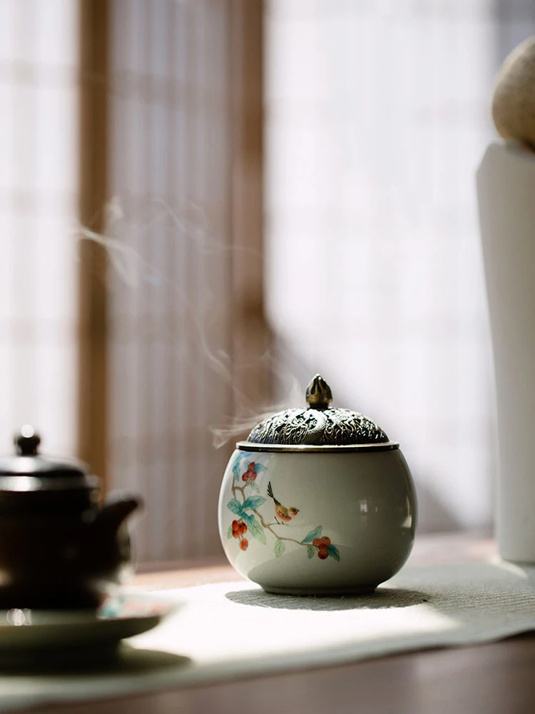 

Керамическая башня-курильница Ruyao для благовоний, для домашней ароматерапии, для подношений Будде, старинная реплика, керамическая подставка для благовоний.