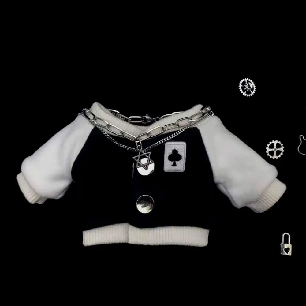 20cm Fashion Doll Clothes Cartoon Pattern Jackets Baseball Uniform Cotton Stuffed Dolls Playing House Toy DIY Doll Accessories