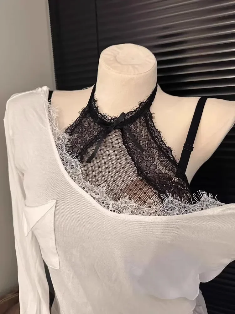 KUCLUT alter Neck Push Up Bra - Latex Lace Bralette for Small Bust, Voluptuous Lift & Pure Seduction Wireless Lingerie Cover Bra