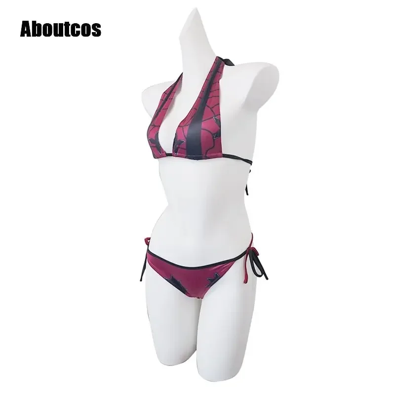 Costume da bagno anime Anime Demon Slayer Bikini Set adesivi per tatuaggi Costumi da bagno rosa sexy Kimetsu No Yaiba Costume cosplay Grado superiore Sei