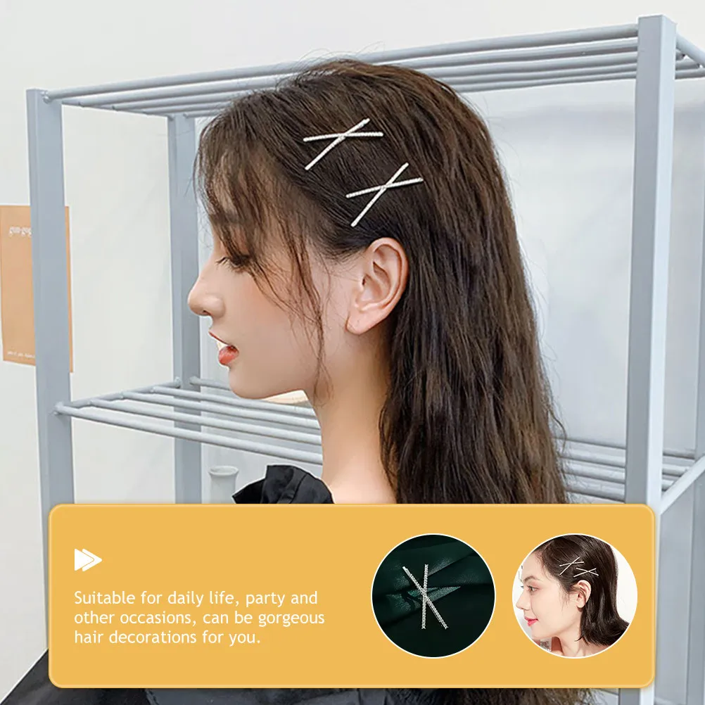 

12Pcs Sparkling Rhinestone Hair Clips Fine Straight Bobby Pins for Women Daily Party Wedding Styling Decorative Hair