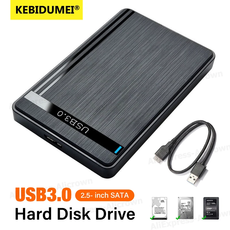 

Внешний корпус для жесткого диска 2.5" SATA с интерфейсом USB 3.0, мобильный чехол для SSD, внешний накопитель, бокс для HDD с кабелем USB 3.0 Micro, ABS-пластик