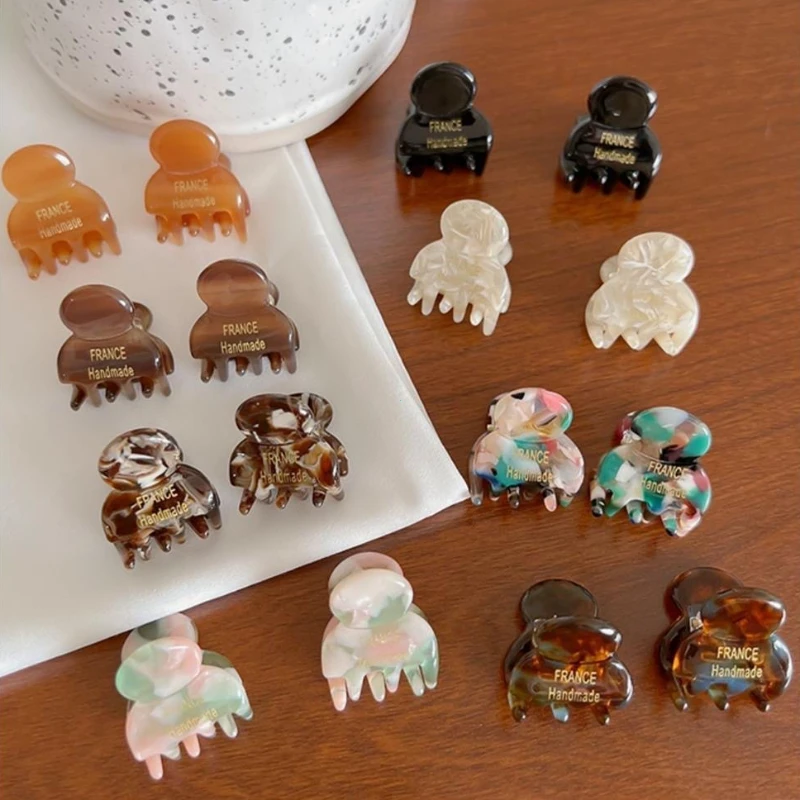 

2 шт./пара миниатюрных заколок-крабов из ацетата 2 см для девочек, милые заколки-крабы для волос, женские аксессуары для волос