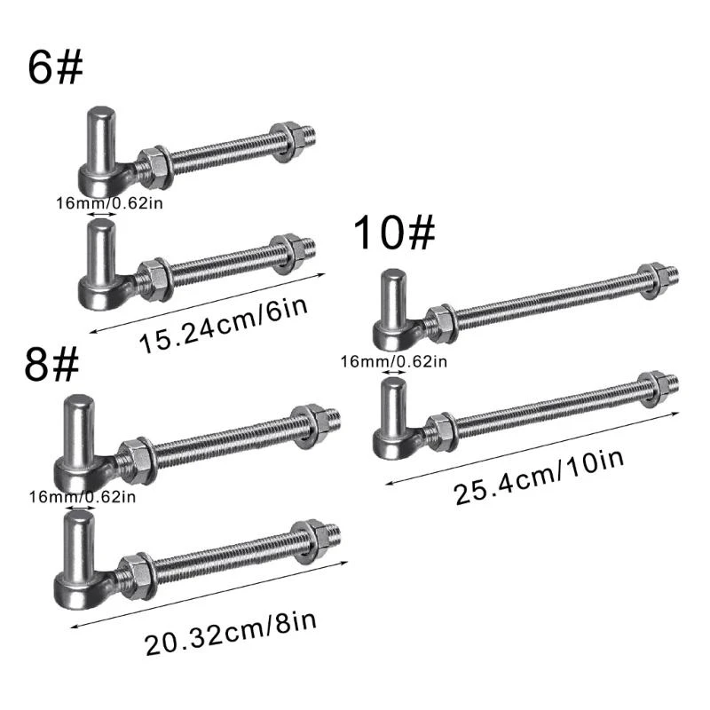 Pair J Bolt Gate Hinges Steel J Bolt Post Hinges Corrosion Resistant Hinges Upgrades for Metal Farm gate & Heavy door