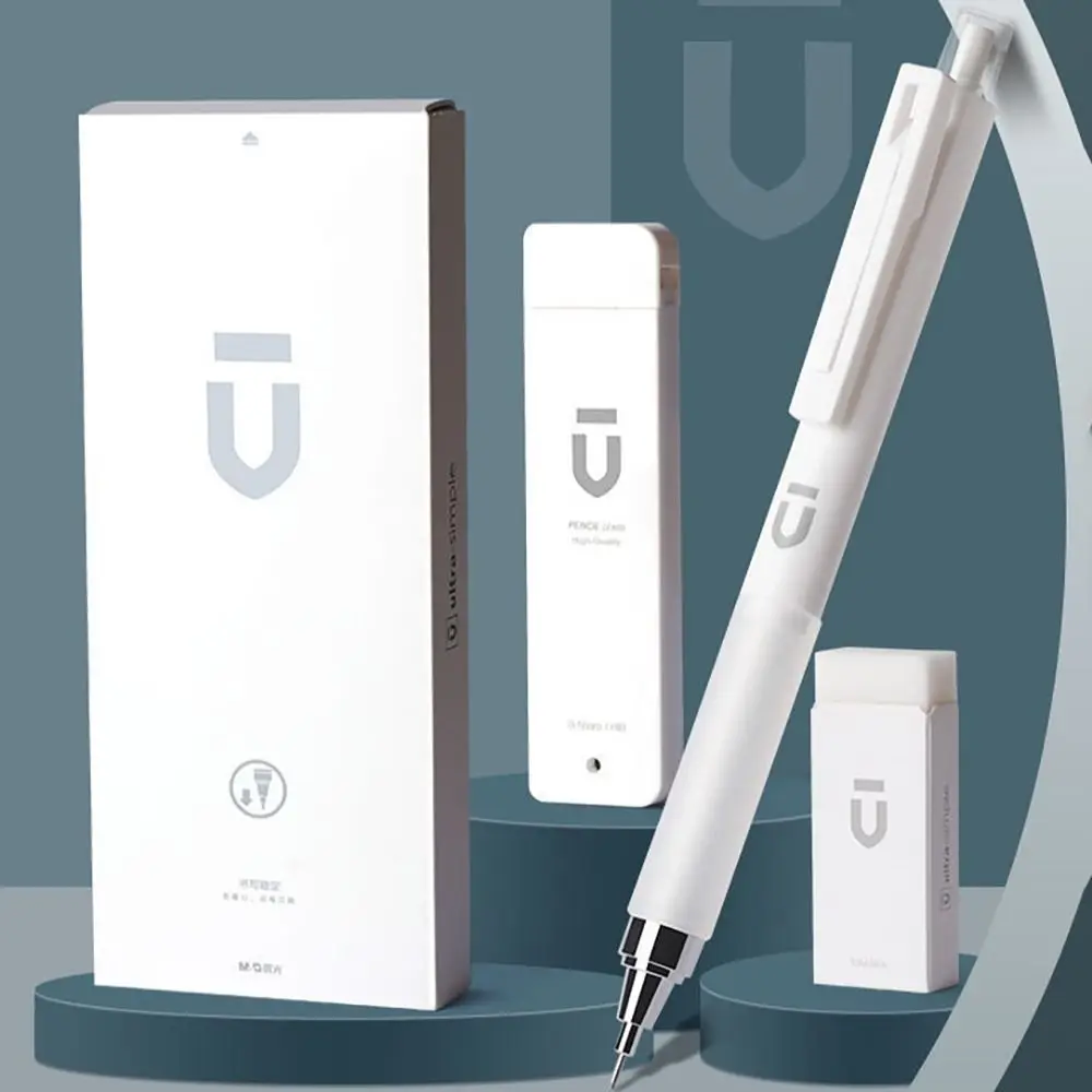 

White Automatic Pencils Gift Office Students Stationery 0.5mm Activity Pencils Plastic School Supplies