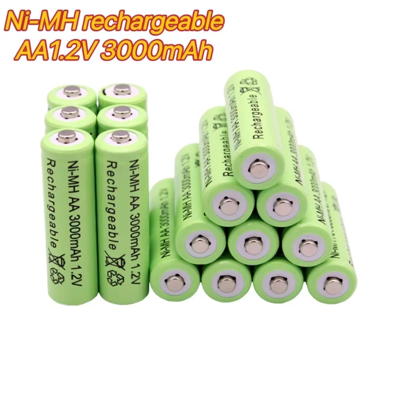 1.2V AA 3000mAh NiMH 1.2V Rechargeable Batteries Green Battery Garden Solar Lamp LED Flashlight Lantern Lamp Torch...