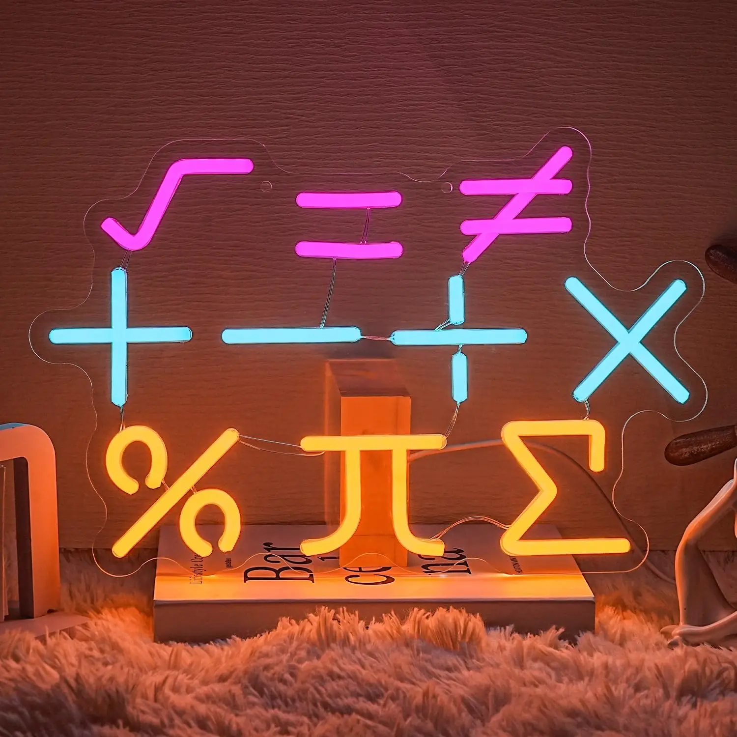 

Неоновая вывеска «Математика» с USB-подсветкой, светодиодная лампа для офиса, учебы, дома, класса, кабинета, спальни, декор, персонализированный подарок