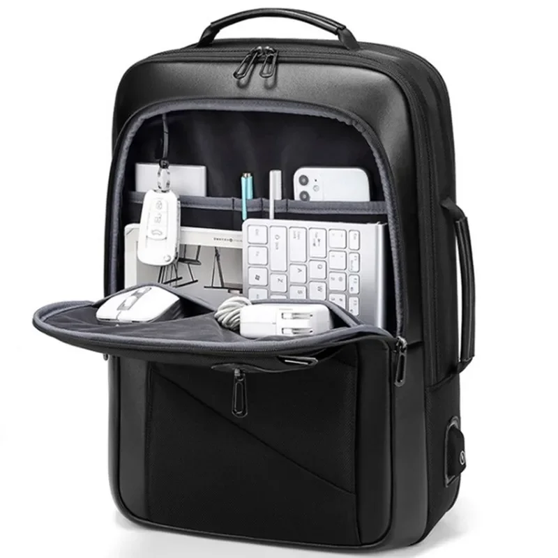 Business computer bag extended 15.6 inch laptop tablet keyboard travel backpack scalable waterproof mobile phone charging port