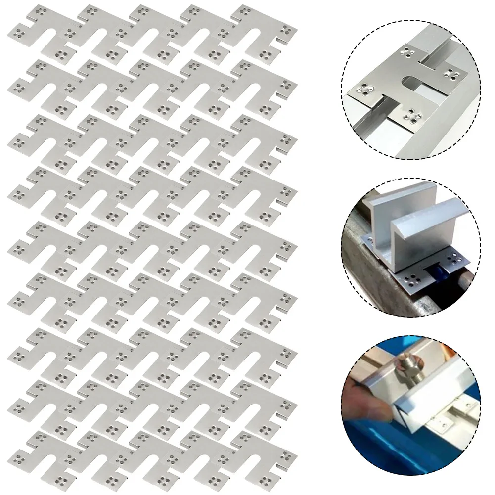 50pcs Solar Panel Grounding Washer Stainless Steel Solar Mounting PV Grounding Clip Washer Spacer Construction Ground Lug