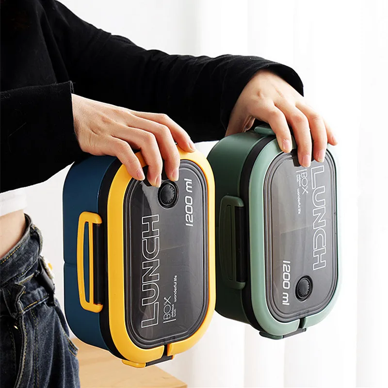 Fiambrera de doble capa para estudiantes, caja Bento para trabajadores de oficina, Picnic al aire libre, contenedor de comida de frutas, bolsas de almuerzo ligeras para ensalada y comida reductora