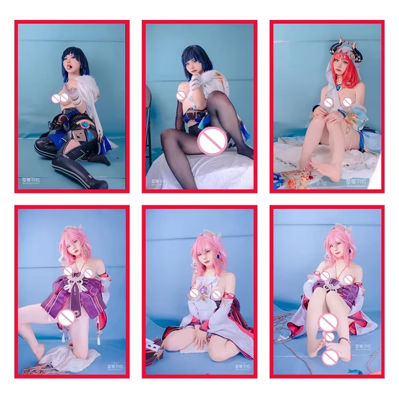 การ์ดสะสมคอสเพลย์เปลือย NSFW 18+ อะนิเมะคอสเพลย์ของเล่นสำหรับผู้ใหญ่เซ็กซี่การ์ดเปลือย 24 ชิ้น ACG COSER DIY 5.4*8.6 ซม.เด็กผู้ชายสะสม