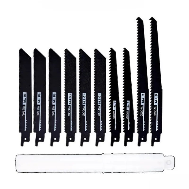 10PCS Reciprocating Saw Blades Multi Cutting Tool Accessories for Wood Metal Plastic Pipe