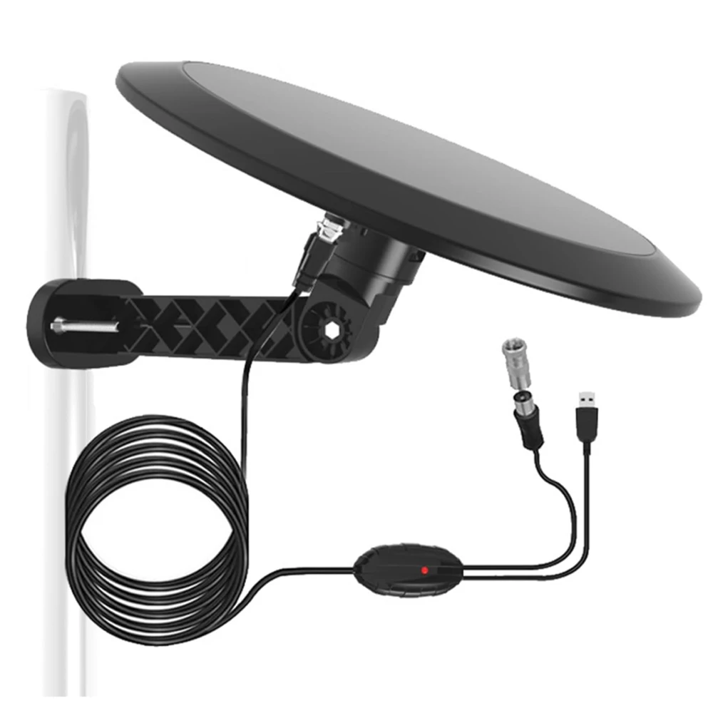 Outdoor TV Antenna for Smart TV, Digital HD TV Antenna Long Range Support 4K 1080P, Amplifier Signal Booster, 32ft Coaxial Cable