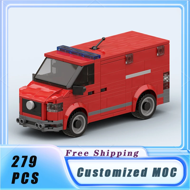 

MOC Building Blocks Fire Quick Intervention Vehicle Model Bricks Sets Assemble Display Children's Toys Gifts