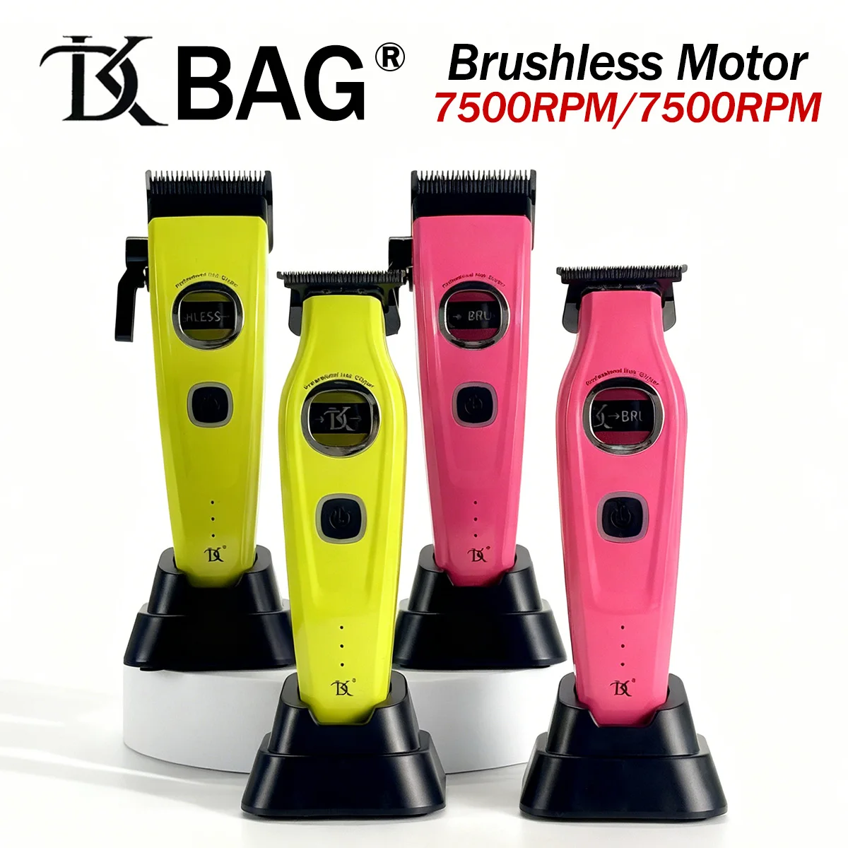 プロ用バリカンセット-ブラシレスモーター搭載-ヘアクリッパー-トリマー-dk-089-dk-088-7500rpm-dlcセラミック刃-充電ベース付き-男性用