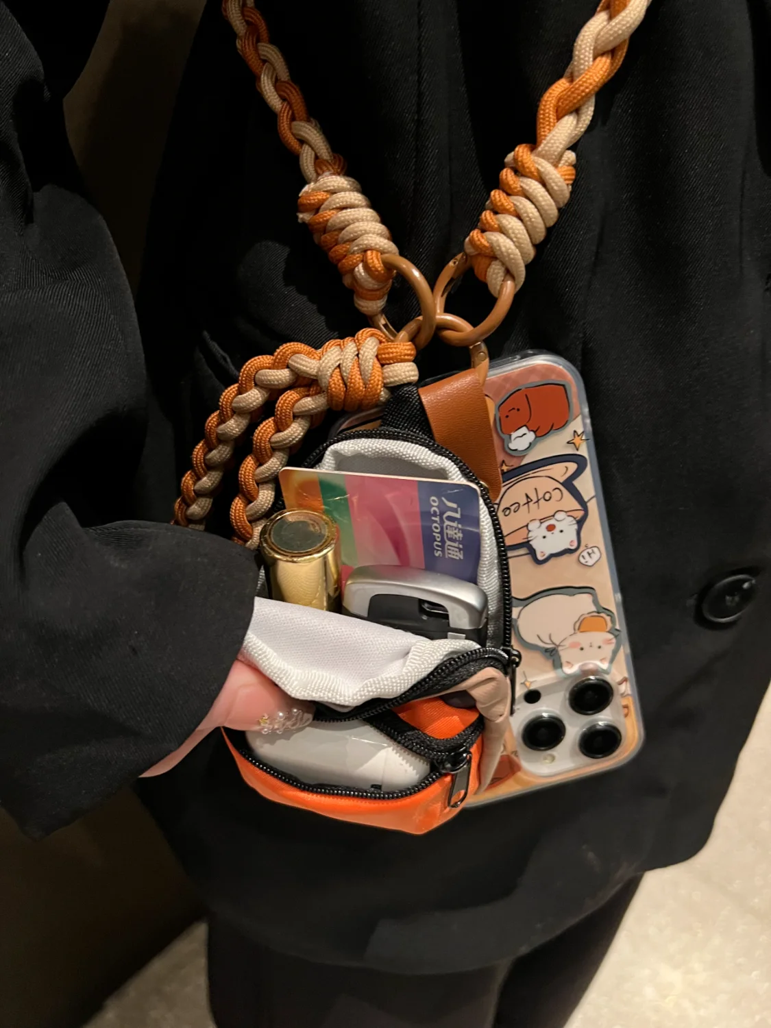 جراب هاتف لـ iPhone ، حقيبة مدرسية جديدة ، حافظة iPhone 15 ، 14 ، 13 ، 12 ، 11 Pro Max ، 7 ، 8 Plus ، X ، XR ، XS Max ، يمكن تخزين سماعات الرأس ، المفتاح