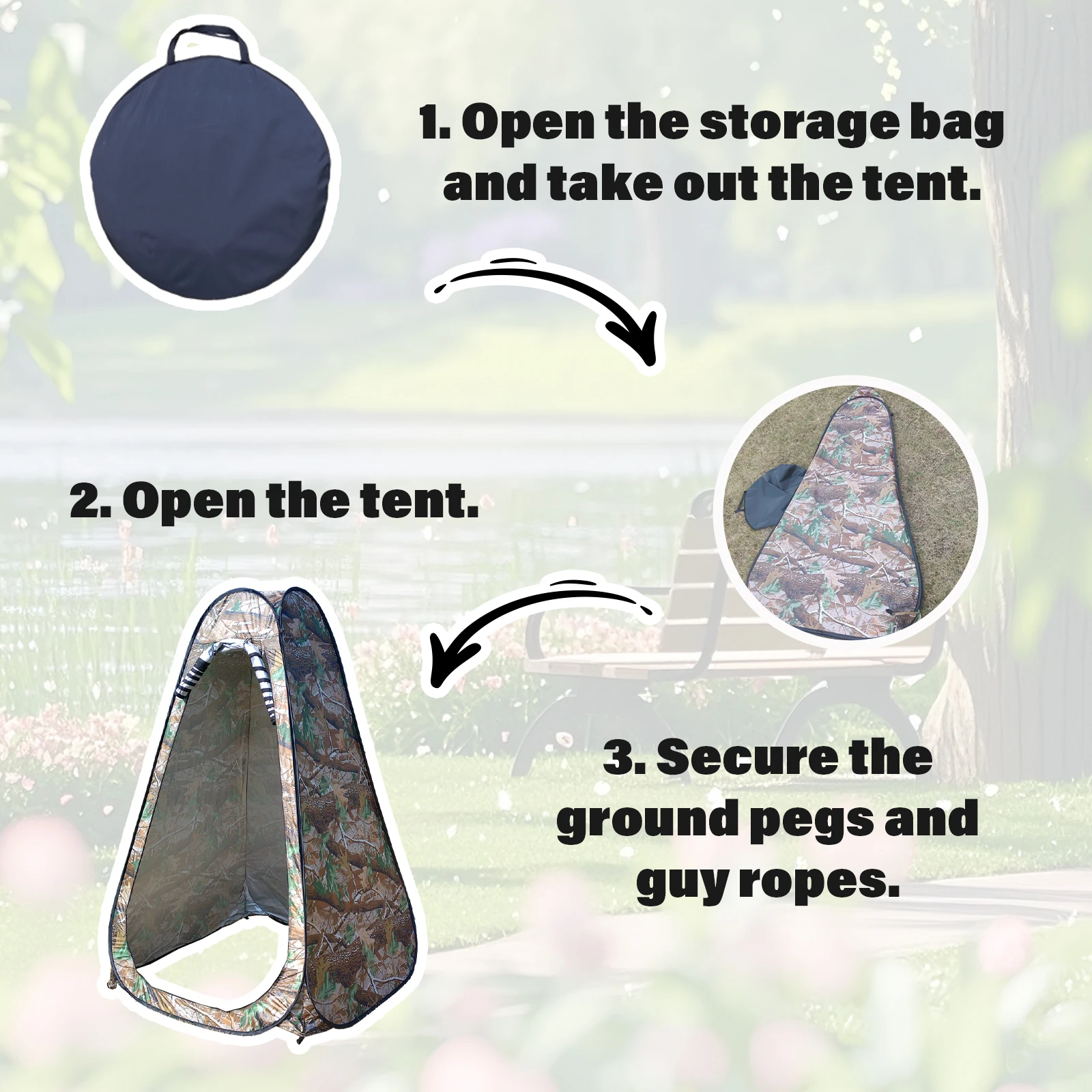 Instant Pop‑Up Changing Shower Tent, Lightweight Privacy Shelter for Outdoor Bathing, Camping, Beach and Fishing Trips