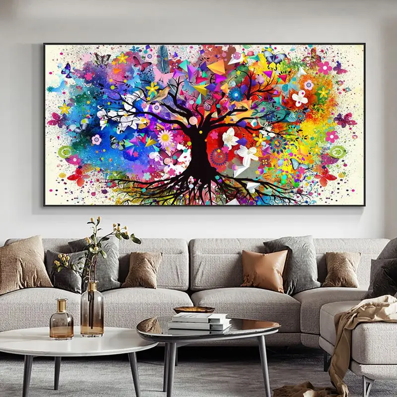 

RUOPOTY DIY Painting By Numbers Kill Time Colorful Trees Pictures On Numbers Large Size Diy Gift Picture Painting Art Supplies