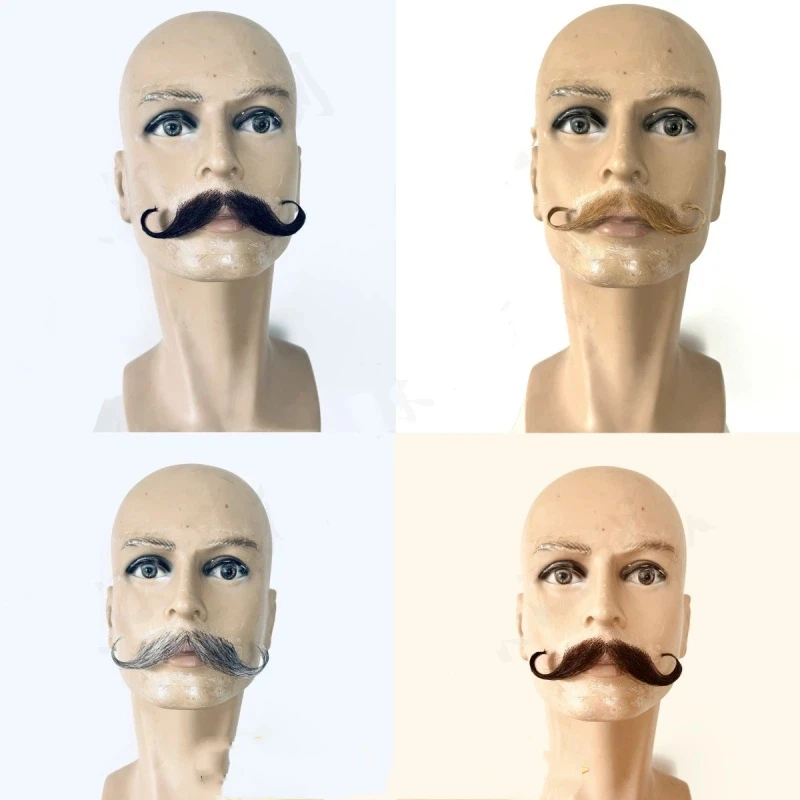 

Макияж ручной работы, искусственная борода, иностранный восемь персонажей, вертикальная борода, темно-коричневые усы, используемые в повседневной жизни, киновечеринка, косплей