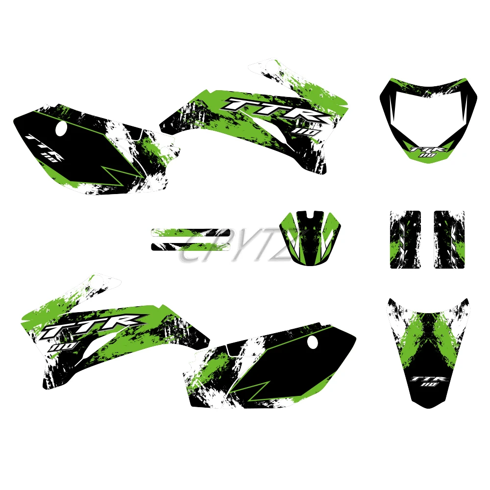 خلفية الرسم مناسبة لياماها TTR110 TTR 110 2008-2021 دراجة نارية الرسومات ملصقات مصورة ديكو أطقم