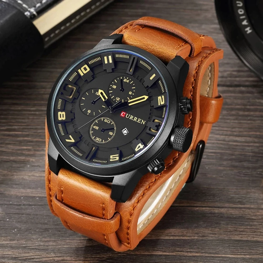 CURREN Watch For Men Top Brand Luxury Date Sports Military Clock Leather Strap Quartz Business Fashion Watch Relogio Masculino