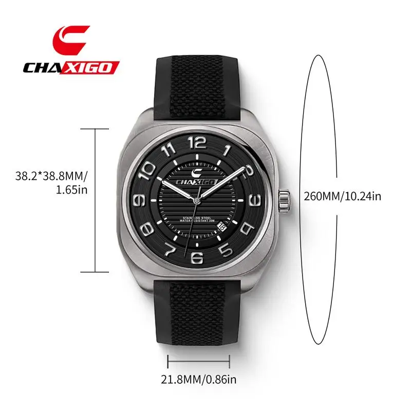 Reloj informal CHAXIGO, reloj de cuarzo resistente al agua a la moda, reloj Unisex para mujer, regalo de vacaciones, reloj para hombre del Día de San Valentín CA037