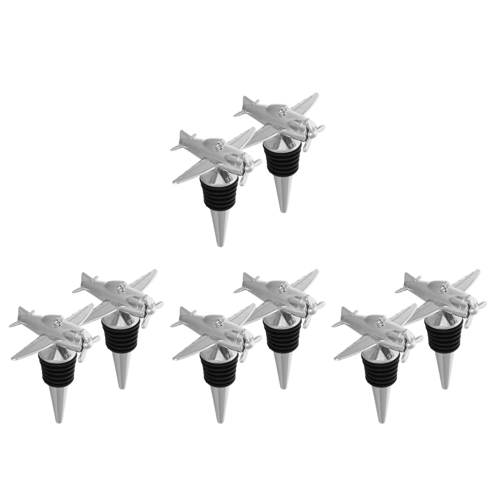 

8 pcs Bottle Stoppers Reusable Metal Plane Shape Sealed Bottle Stopper Bottle Plug Bottle Plug