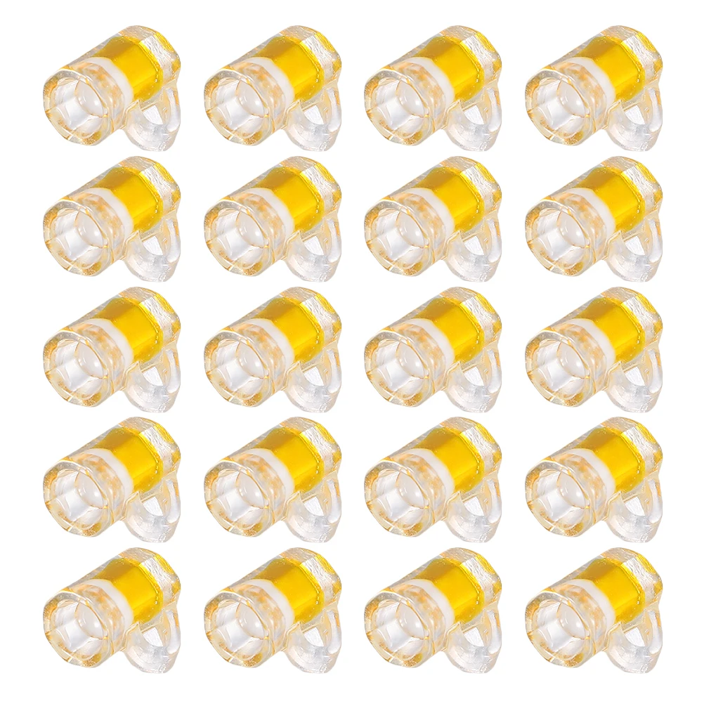 

24 Pcs Mini Beer Mug Bottles Kitchen Accessories for Hair Yellow Resin