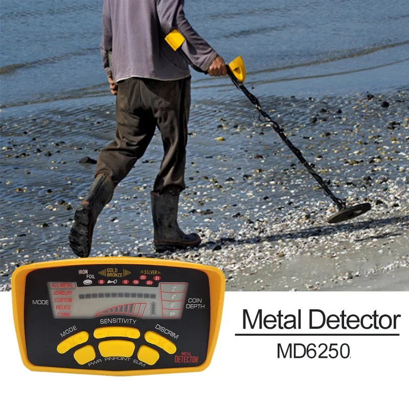 MD6250 Professional Metal Detector High Performance Underground Metal Detector Underwater Hunter Detect Coins Jewelry All Metal