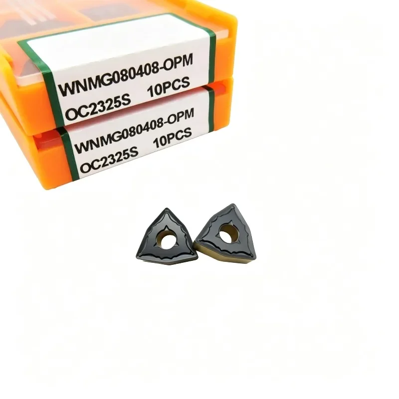 10 pièces WNMG080404 080408 WNMG080412 OC2325S plaquettes de tournage en carbure, outils de coupe pour tour CNC, usinage de tournage d'acier