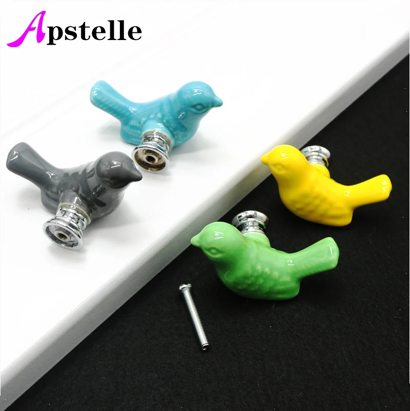 Apstelle-السيراميك السلام حمامة درج المقابض ، ثلاثية الأبعاد الكرتون الطيور خزانة ، مقابض خزانة ، الجدة والإبداعية ، مقابض الأثاث الموضة