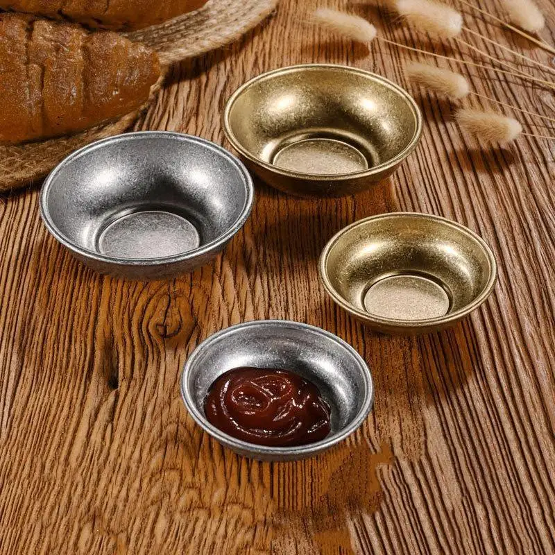 Stainless Steel Sauce Dishes Dishwasher Safe Non Slip Small Serving Trays for Family Gathering Buffet Hot Pot Dipping Spice Use