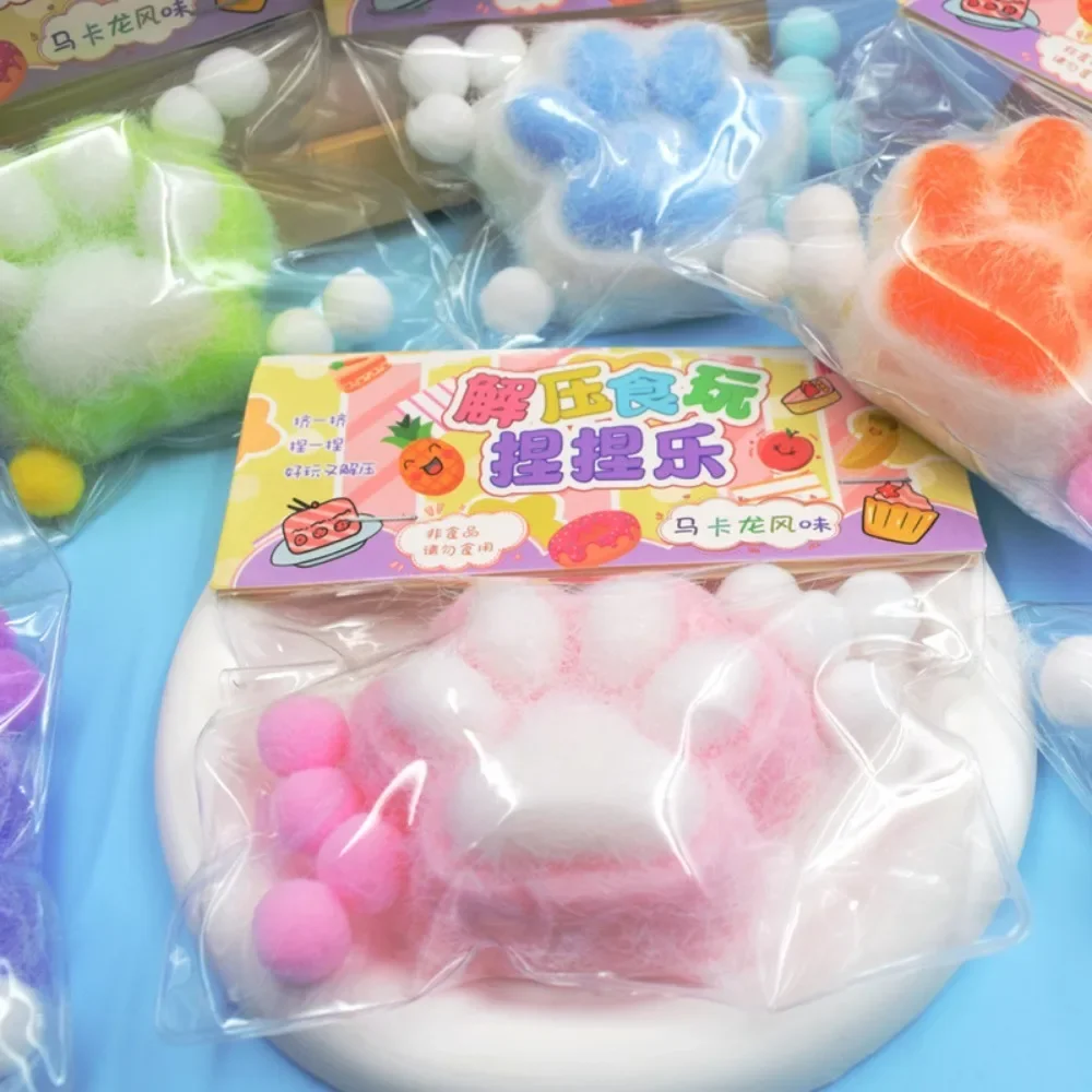 Nieuwe Fidget Speelgoed Mini Squishy Speelgoed Kawaii Pluche Kat Poot Transparante Kubus Stress Squeeze Speelgoed voor De Gasten Op Het Feest