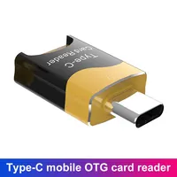 Type-C Card Reader Aluminum Alloy Mini Phone TF Card Reader Hidden Card Slot Plug and Play Flash Drive for Huawei iPad Macbook