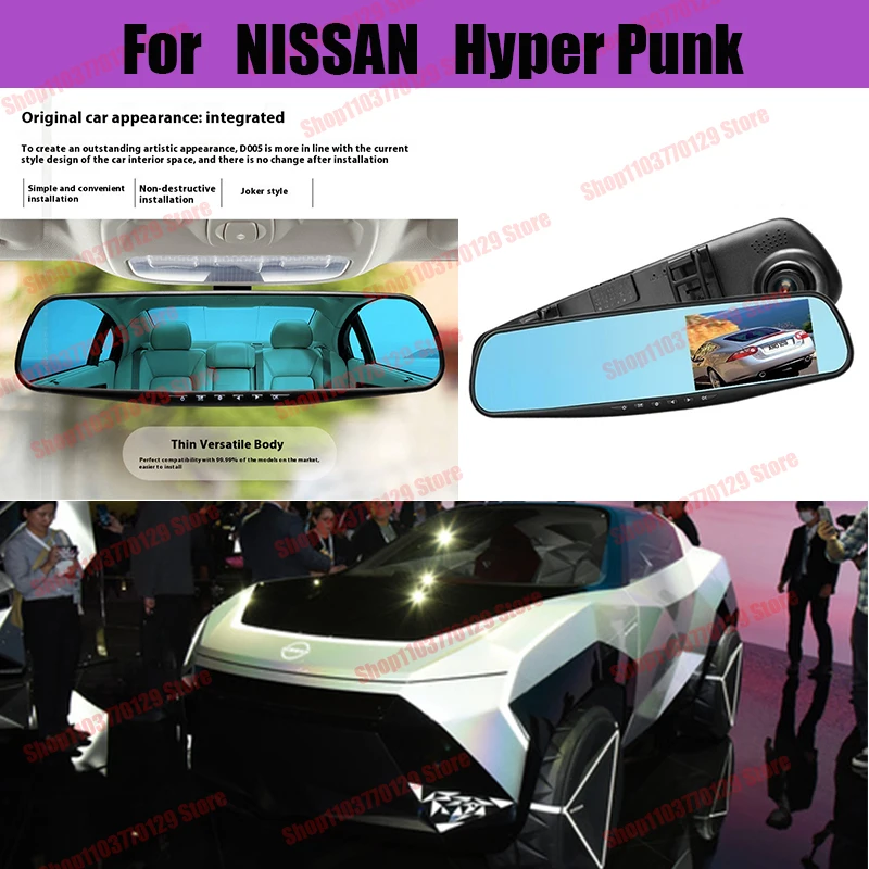 

For NISSAN Hyper Punk High definition dual lens driving recorder with front and rear dual recording reverse images Car dvr