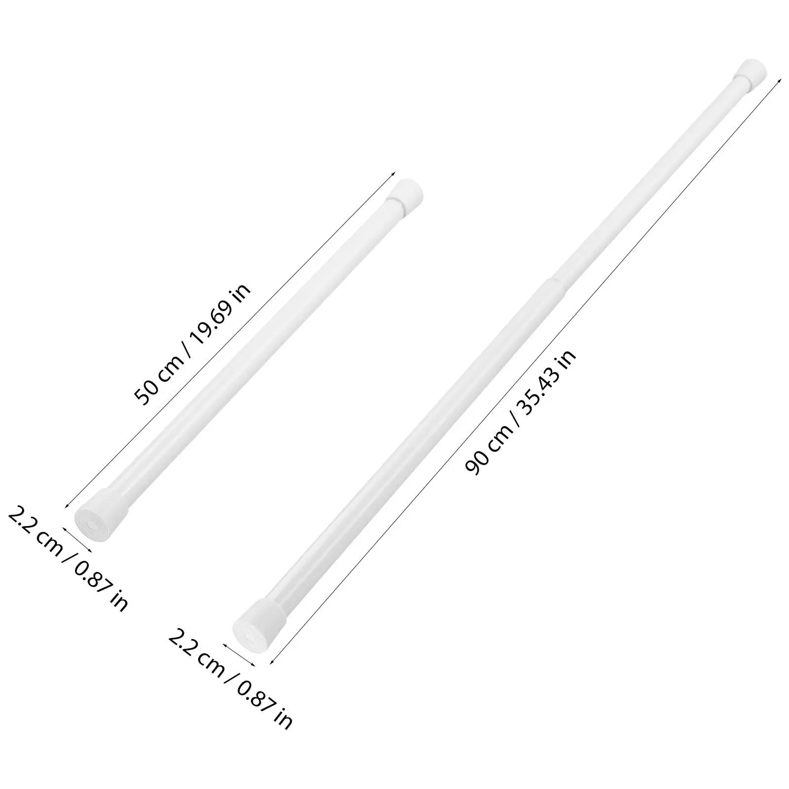 3Pcs Adjustable Telescopic Tension Curtain Rod No Drill Extendable Rods for Windows Bathroom Doorways Adjustable Curtain Rod