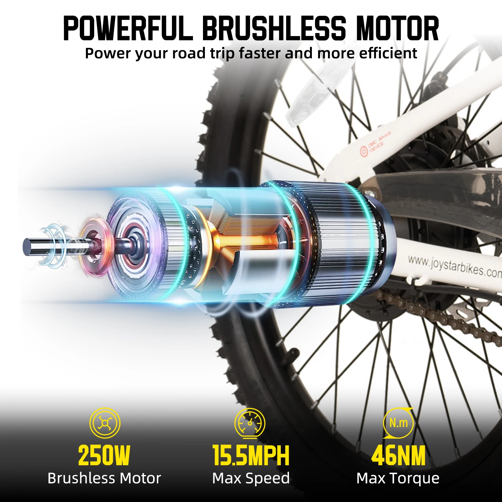 JOYSTAR elektrische fiets voor kinderen tieners vanaf 7 jaar met 250 W motor, 15 mijl 15 MPH elektrische mountainbike veilige mini-e-fietsen