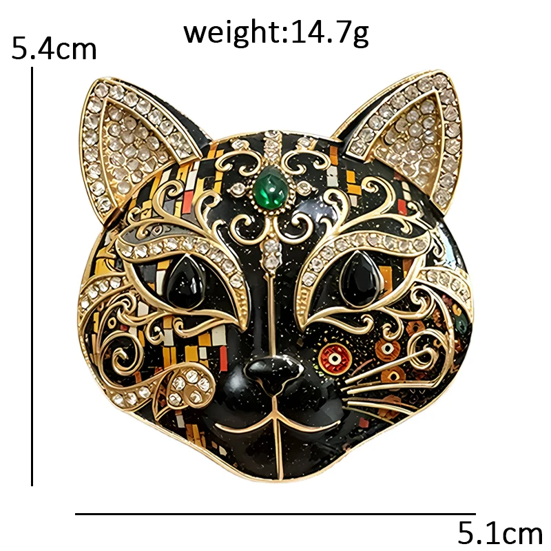 Wuli&baby Anmutige Katzenbroschen für Damen, Unisex, 6-farbig, Emaille, Strass, Katzenmotiv, Tier, Haustiere, Party-Broschen, Geschenke – Detail 7