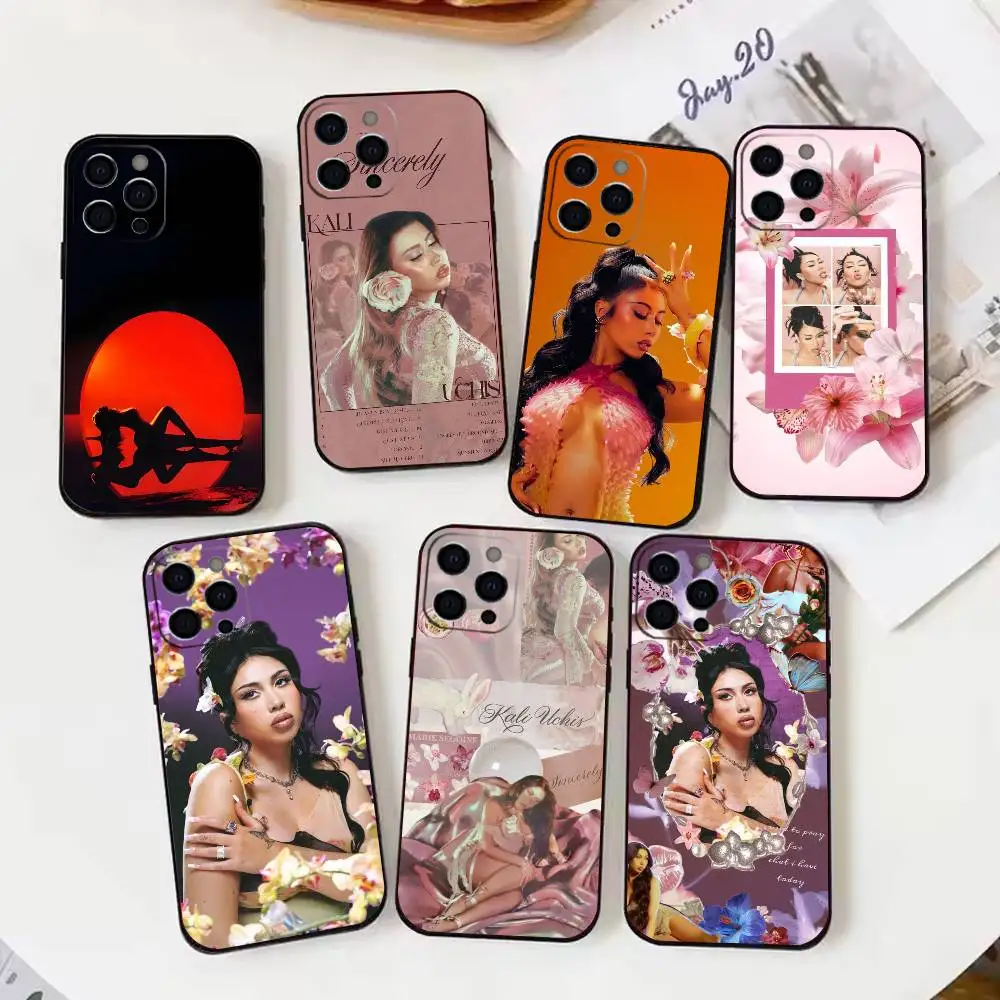 

K-kali U-uchis Sincerely Phone Case For iPhone17,16,15,14,13,12,11 Plus,Pro Max Soft Black Cover
