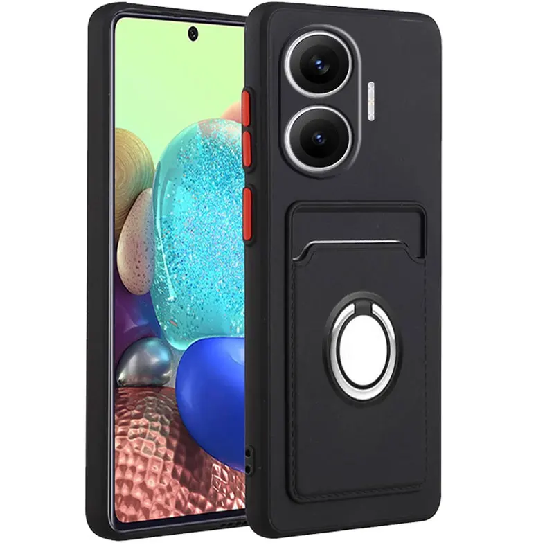 Kartensteckplatz Brieftaschenhalter-Abdeckung für POCO F7 5G F7 Bonbonfarbenes Silikon-Magnetring-Gehäuse für Xiaomi POCOF7 Ultra Redmi Turbo 4pro