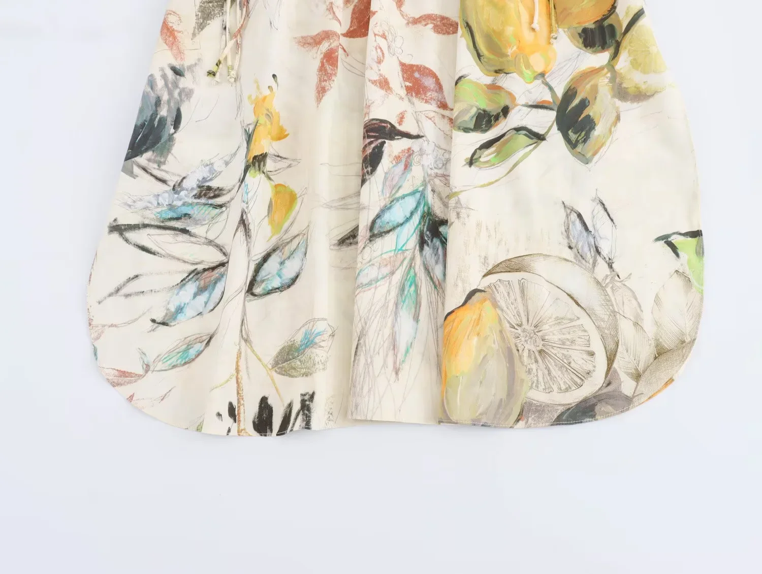 

ZBZA Summer New Women's Faion Casual Versatile Midi Skirt Floral Print Design Sensation Sli Match All Polymers Fiber
