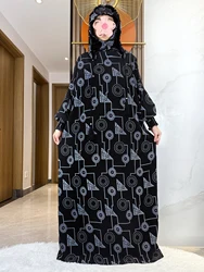 Promotion New Double Hat Women Abaya With Hooded Irregular Pattern Long Abaya Tassel Muslim Saudi Prayer Kaftan Oriental Robes