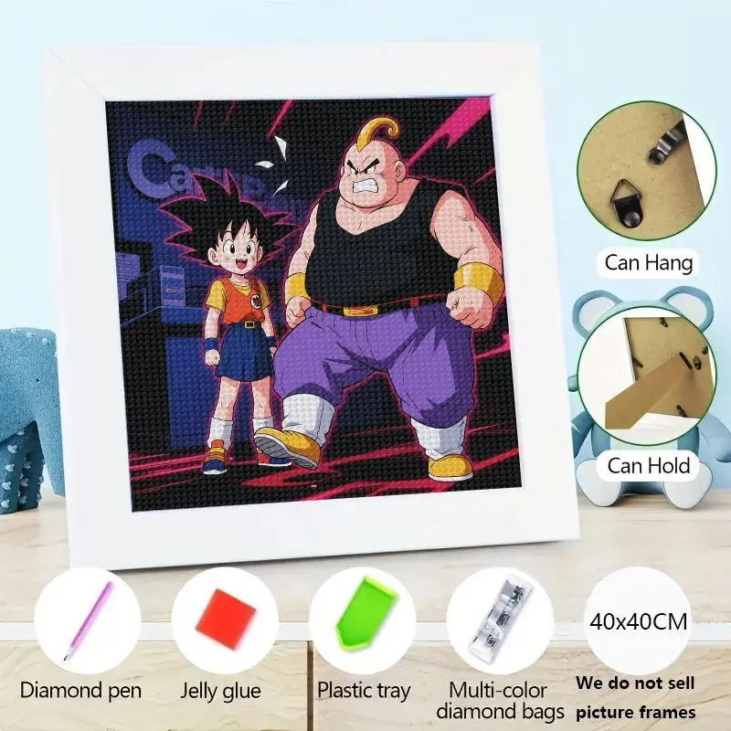 

1 шт. Dragon Ball Z аниме DIY 5D комплект алмазной живописи, Kid Goku и Majin Buu персонажи мультфильмов полная дрель квадратные смоляные бриллианты Cr