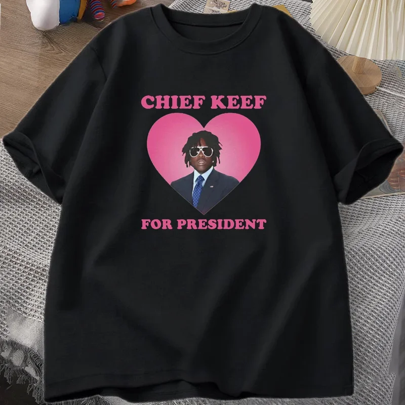 Футболка Chief Keef для президента для мужчин и женщин, забавная футболка Rap, забавная Футболка с принтом поп-культуры, хлопковые Графические футболки с коротким рукавом