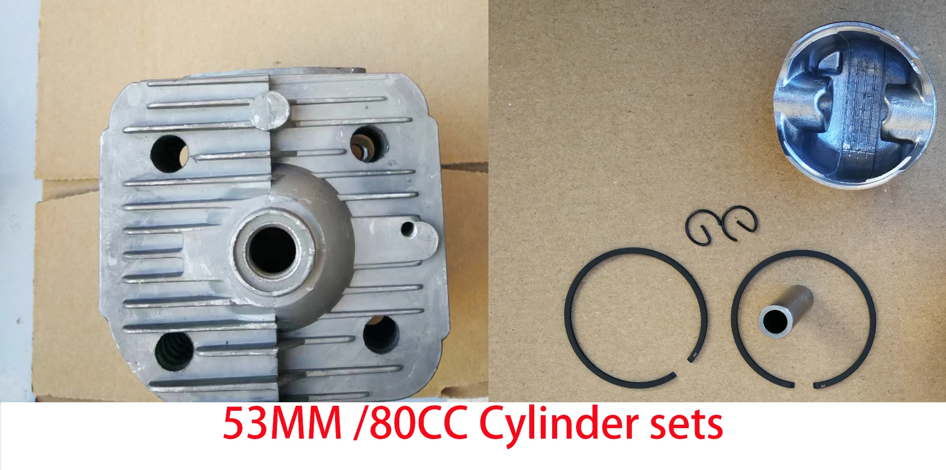 Anel de Pistão do Cilindro para Motor 80cc Cortador de Escova Scooter Evo Terra Ground Drill Outboard Peça de Reposição 1e53f 53 mm