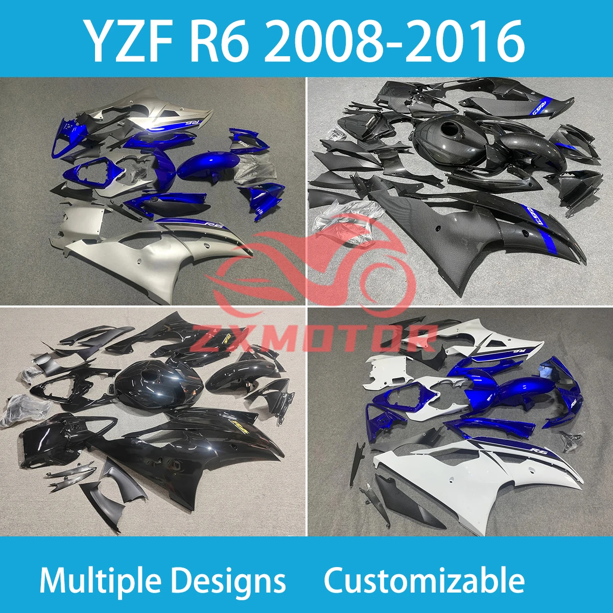 Motorcycle Parts Fairing Kit for YAMAHA YZF R6 2008-2016 Aftermarket Bodywork Fairings YZFR6 08 09 10 11 12 13 14 15 16